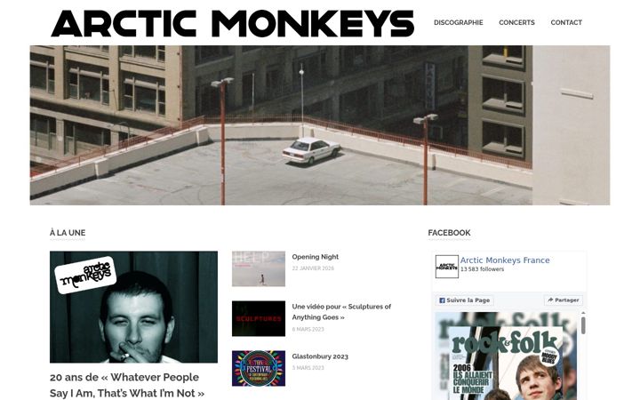Screenshot von arcticmonkeysfrance.com