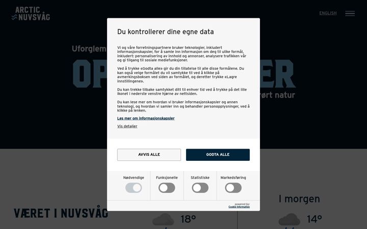 Screenshot van arcticnuvsvaag.no