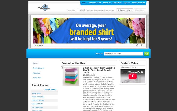 Screenshot von arcticpromo.com