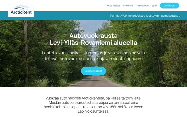 Екранна снимка на arcticrent.fi