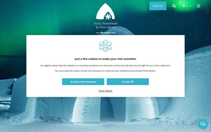 Screenshot di arcticsnowhotel.fi