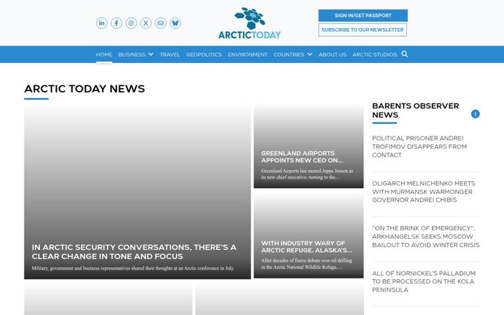 Screenshot of arctictoday.com