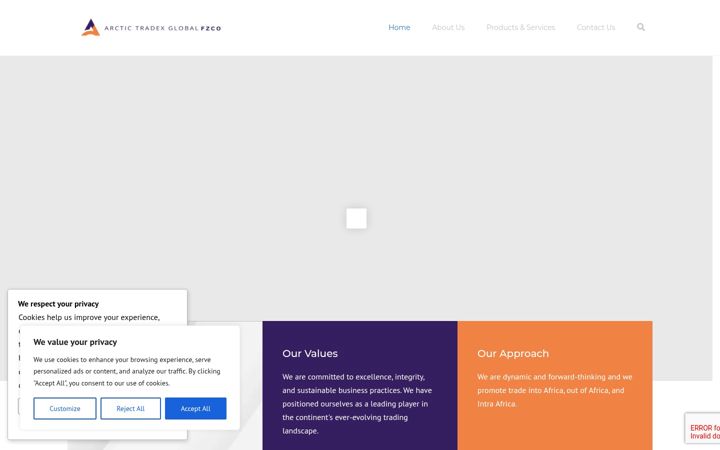 Screenshot di arctictradexglobal.com