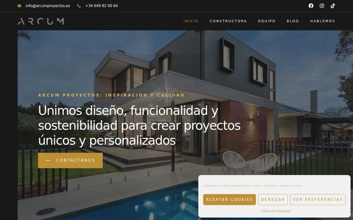 Snimka zaslona za arcumproyectos.es