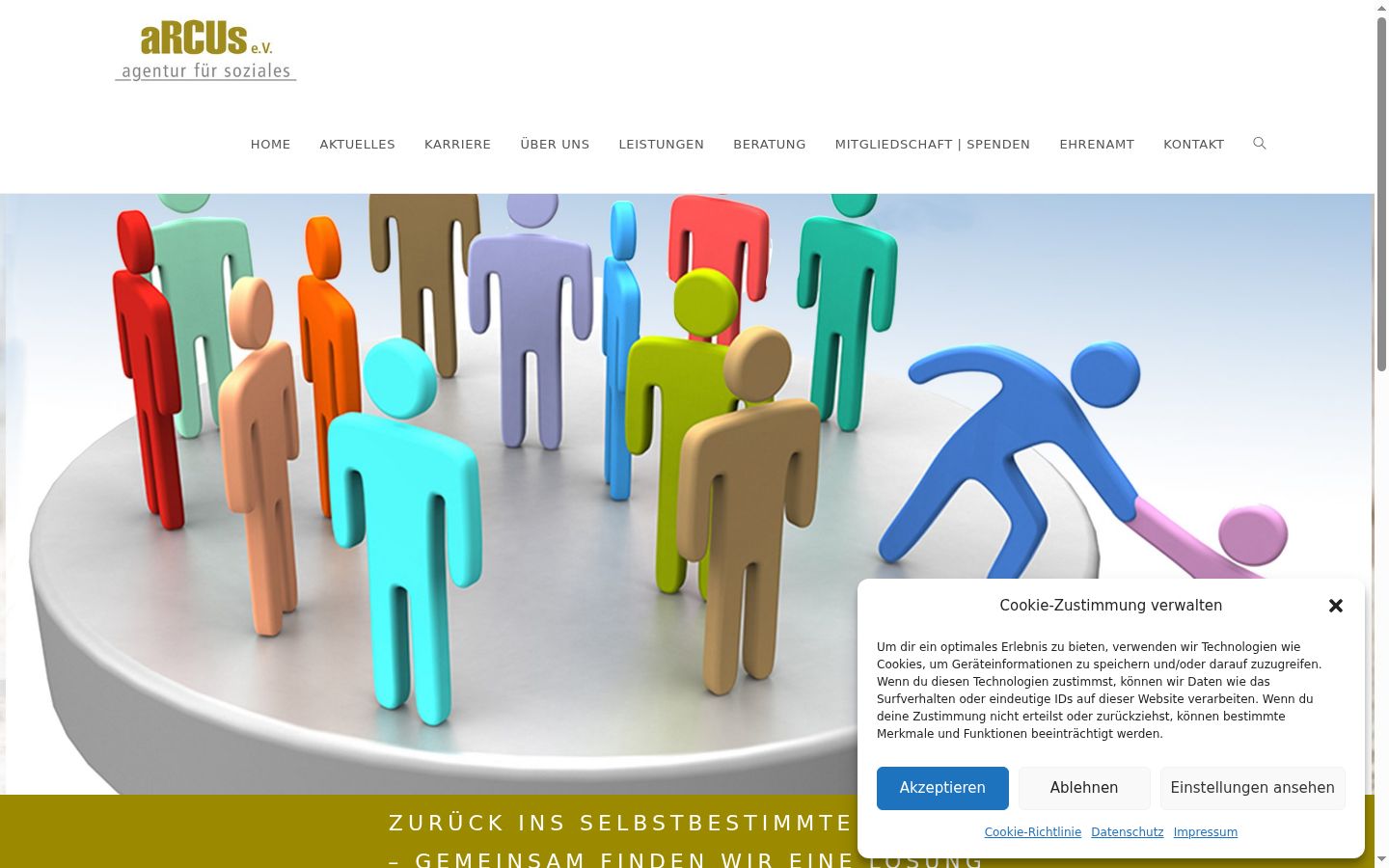 Captura de ecrã do banner de consentimento apresentado antes de qualquer interação