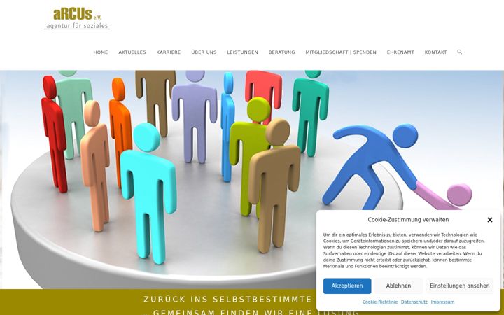 Posnetek zaslona arcus-agentur.de