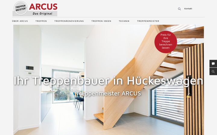 Posnetek zaslona arcus-treppen.de