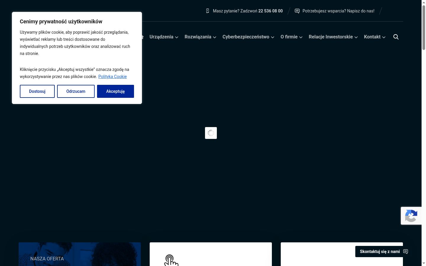Skjermbilde av samtykkebanneret slik det vises før noen interaksjon