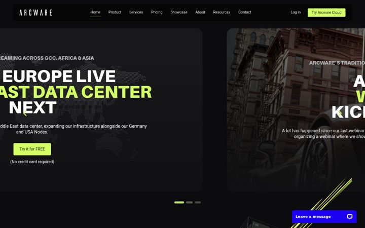 Captură de ecran a arcware.com