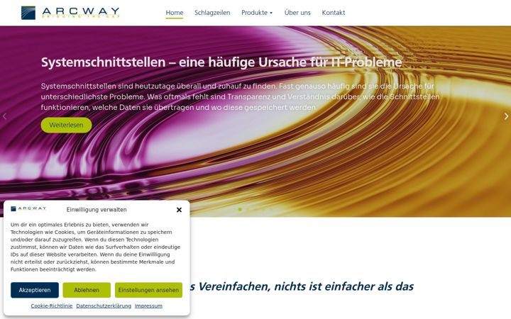 Екранна снимка на arcway.com