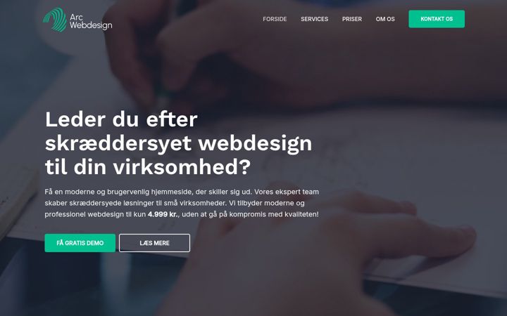 Skjermbilde av arcwebdesign.dk