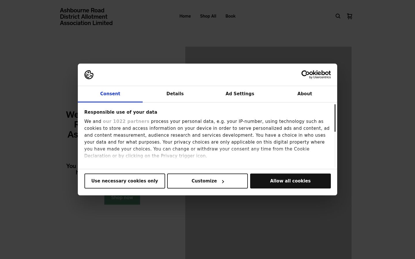 Capture d'écran de la bannière de consentement affichée avant toute interaction