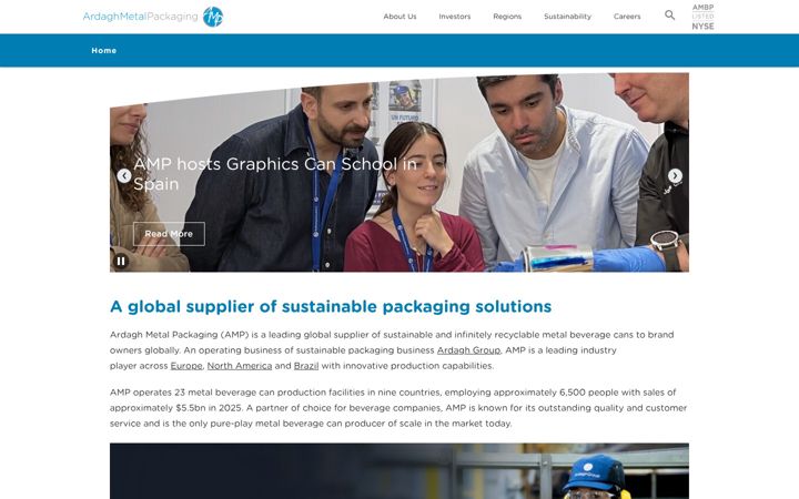Capture d'écran de ardaghmetalpackaging.com