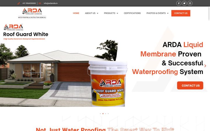 Screenshot of ardaindia.in