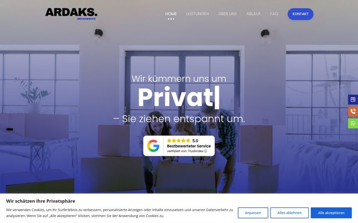 Ekrānuzņēmums no ardaksumzugsservice.de
