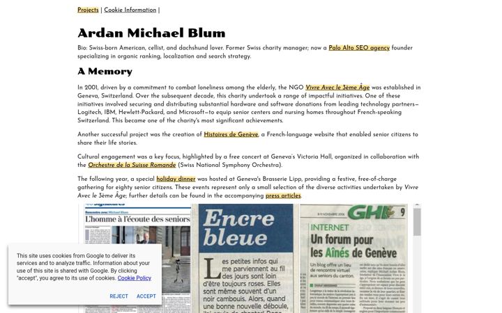 Capture d'écran de ardanmichaelblum.com