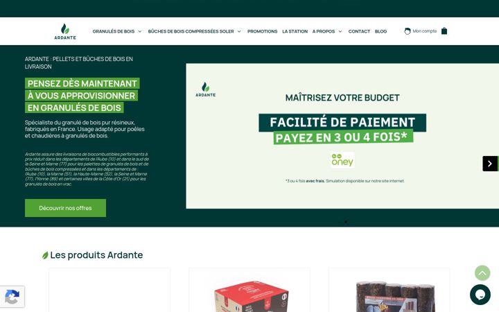 Ekraanipilt saidist ardante.fr