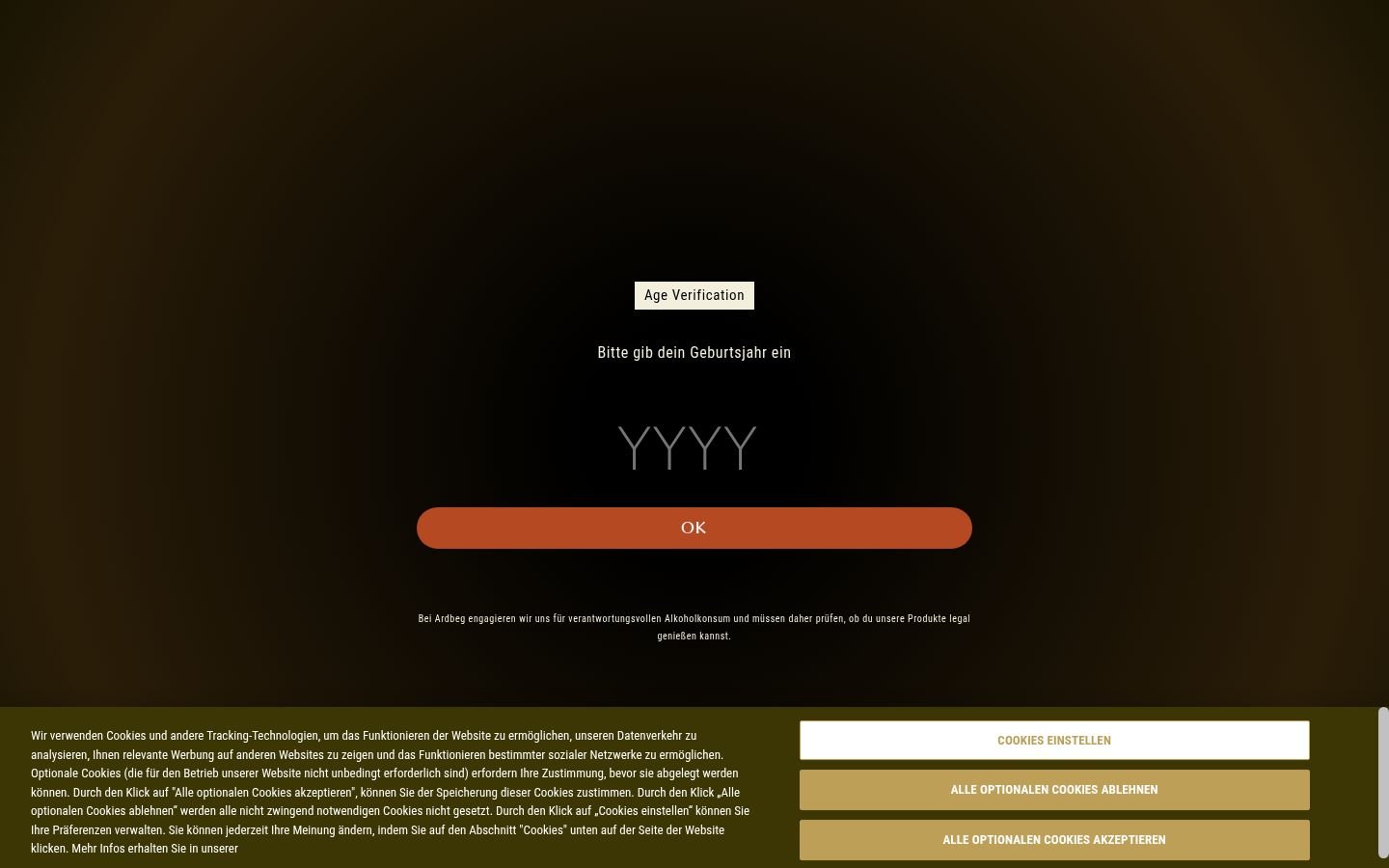 Screenshot del banner di consenso mostrato prima di qualsiasi interazione