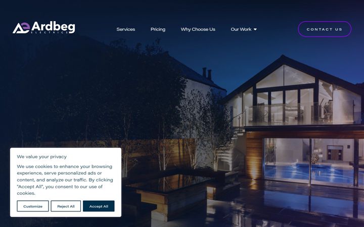 Screenshot of ardbegelectrics.co.uk