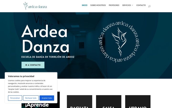 Екранна снимка на ardeadanza.com