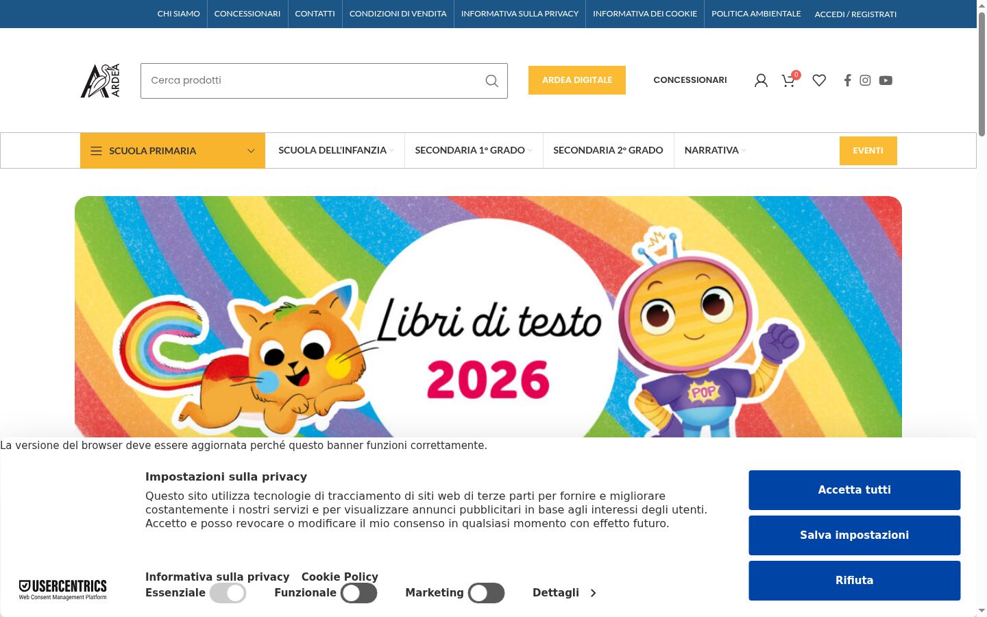 Snimka zaslona bannera za privolu prikazanog prije bilo kakve interakcije