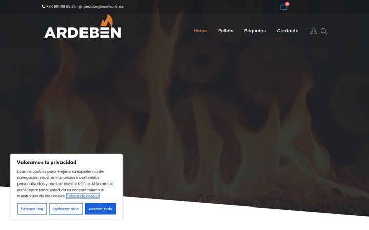 Captura de pantalla de ardeben.es