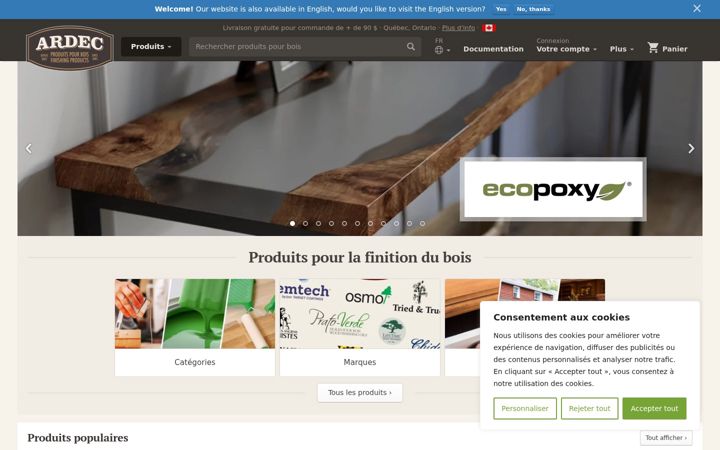 Screenshot of ardec.ca