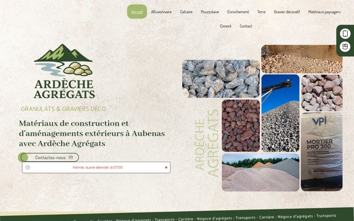 Captura de pantalla de ardeche-agregats.fr