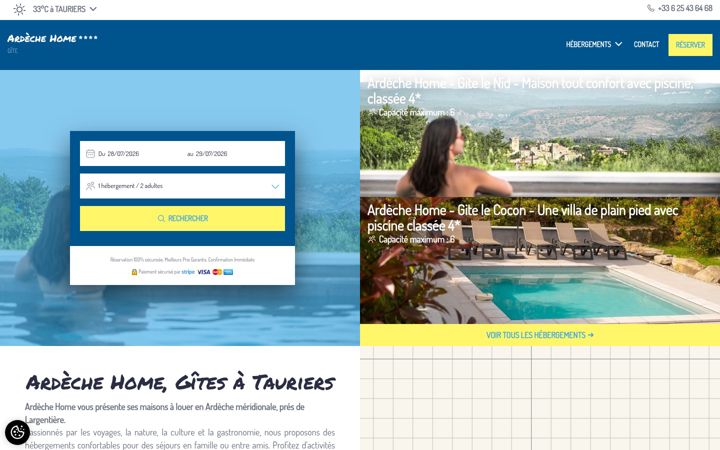 Screenshot von ardechehome.com