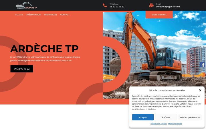 Snimka zaslona za ardechetp.fr