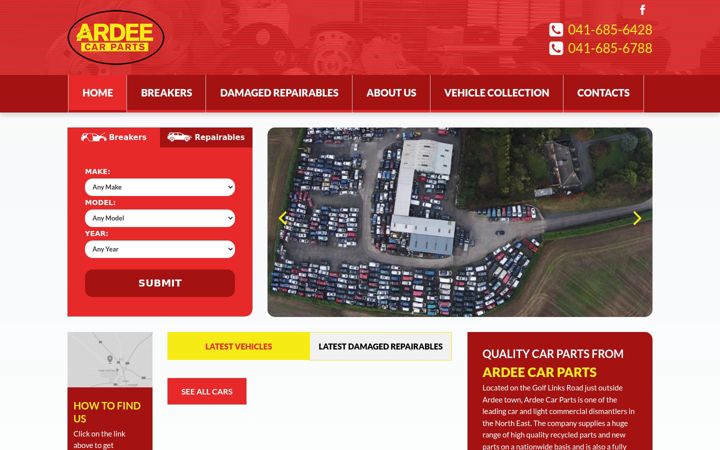 Screenshot ta' ardeecarparts.com