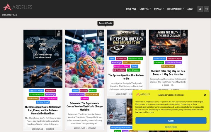 Screenshot di ardelles.com