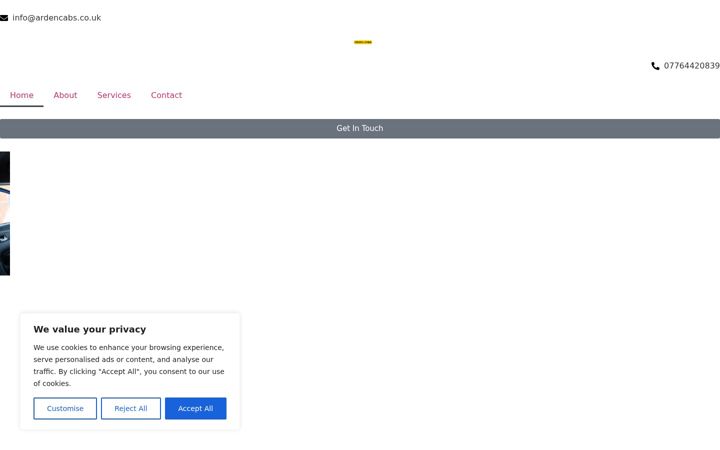 Screenshot di ardencabs.co.uk