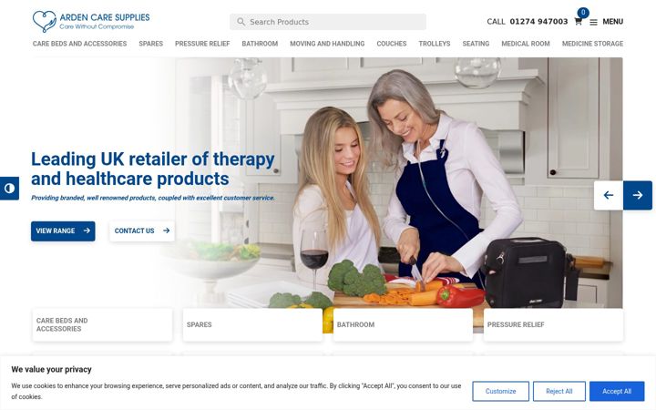 Screenshot ta' ardencaresupplies.com