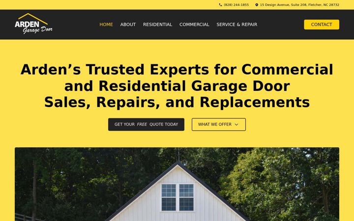 Screenshot ta' ardengaragedoor.com
