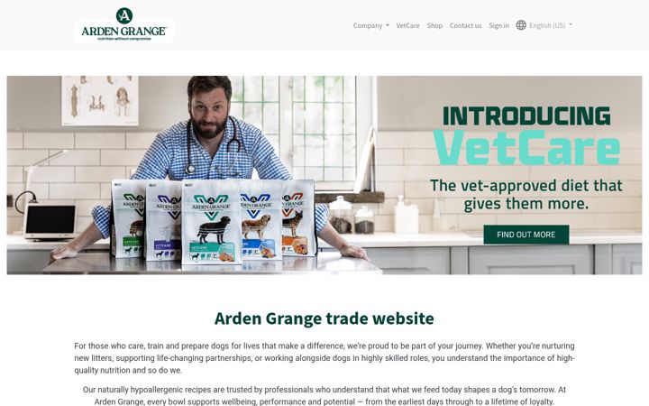 Skärmbild av ardengrangetrade.com