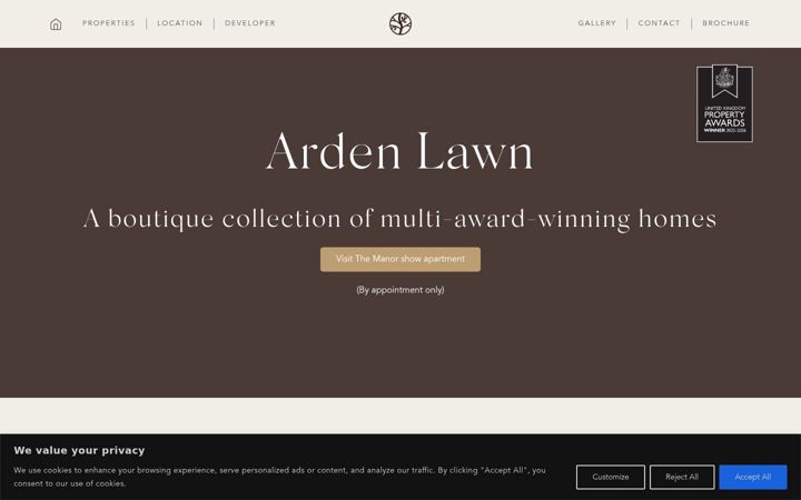 Skärmbild av ardenlawn.co.uk