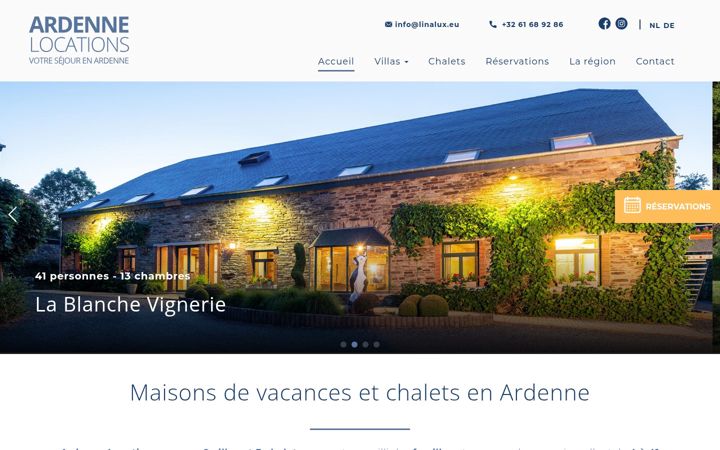 Skärmbild av ardenne-locations.com