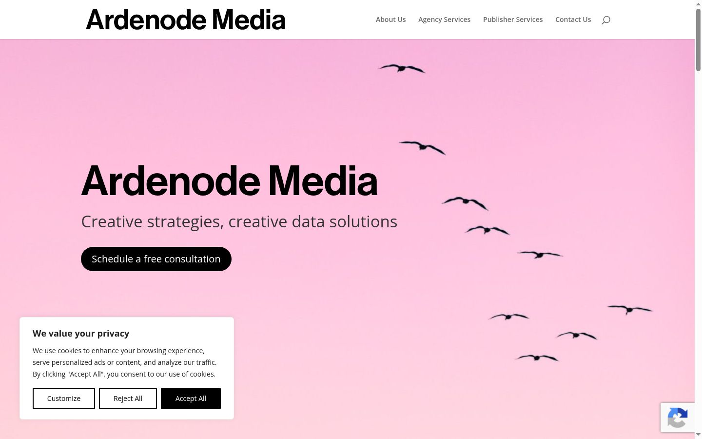 Screenshot del banner di consenso mostrato prima di qualsiasi interazione