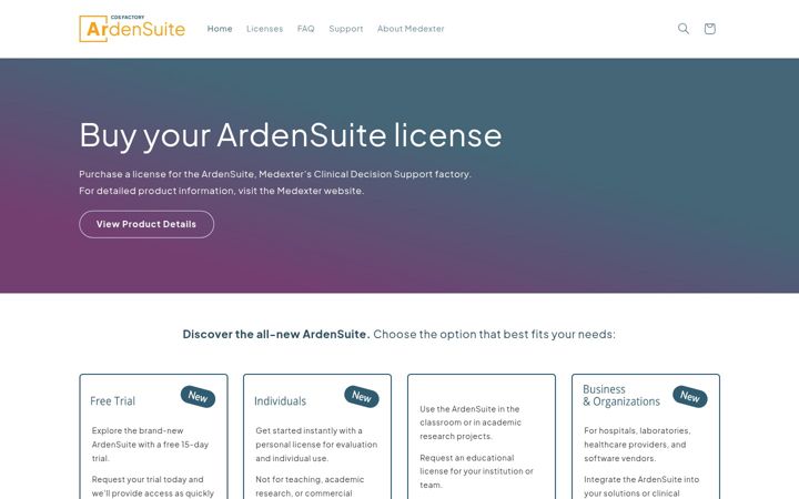 Skärmbild av ardensuite.com
