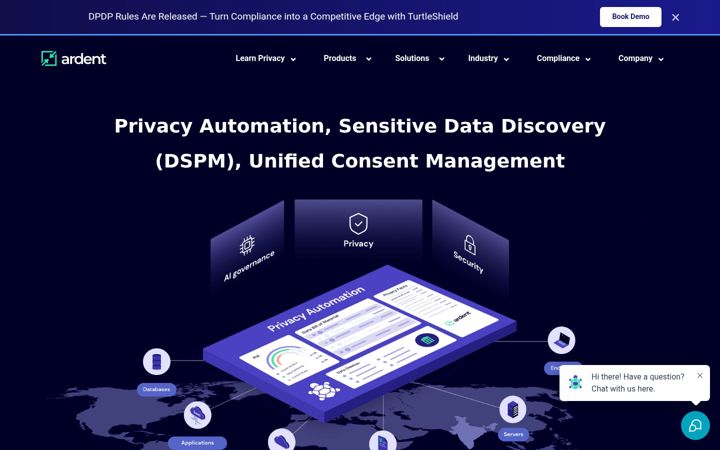Ekrānuzņēmums no ardentprivacy.ai