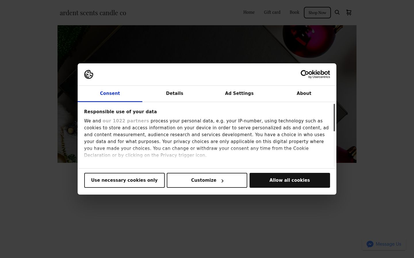 Zrzut ekranu banera zgody wyświetlanego przed jakąkolwiek interakcją