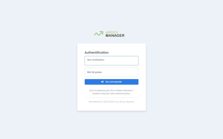 Screenshot of ardexmanager.com