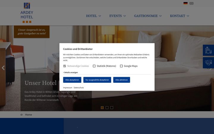 Captura de pantalla de ardey-hotel.de