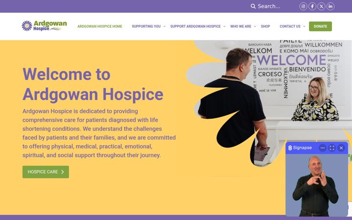 Captura de pantalla de ardgowanhospice.org.uk