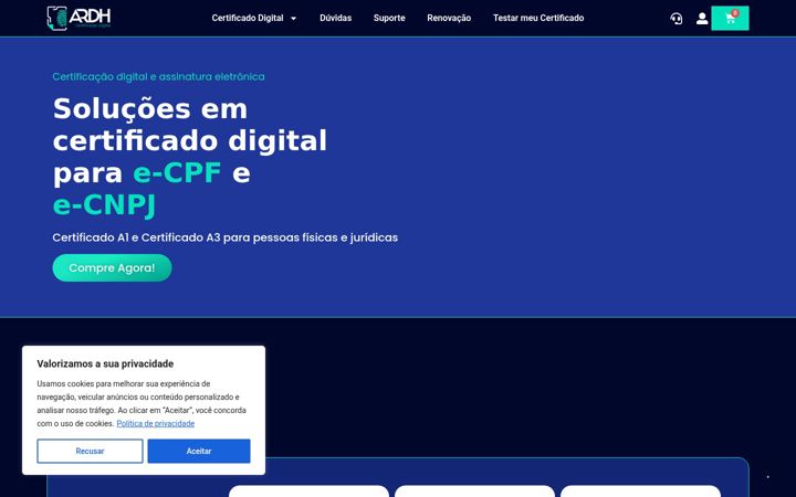 Captura de pantalla de ardh.com.br