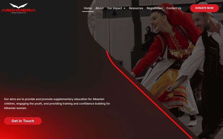 Captura de pantalla de ardhmeria.org.uk