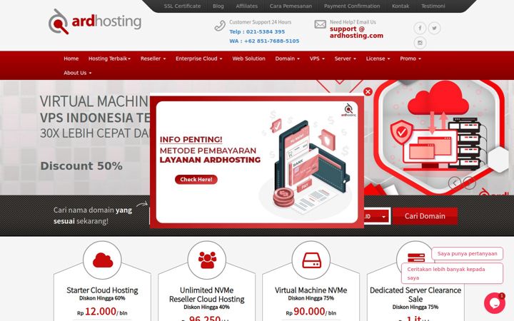 Képernyőkép: ardhosting.com