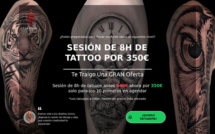Captură de ecran a ardilon-tattoo.com