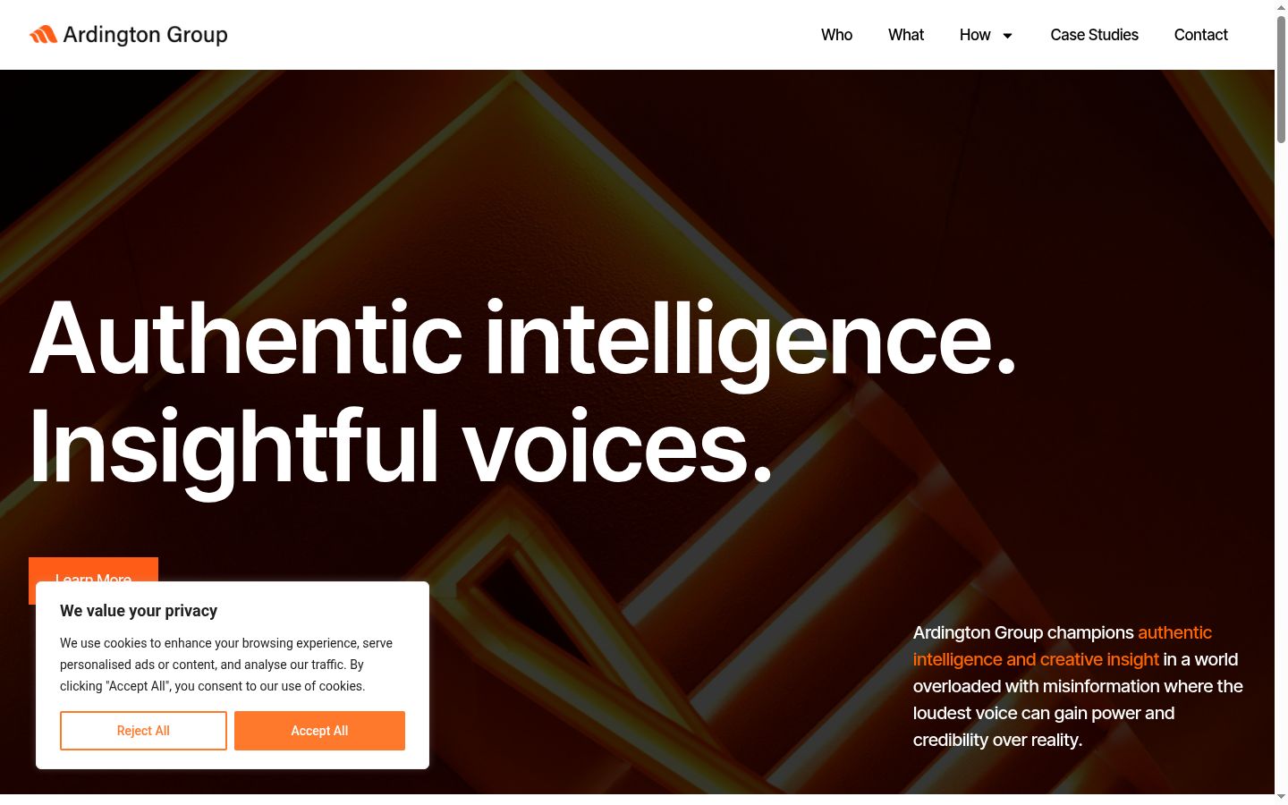 Captura de ecrã do banner de consentimento apresentado antes de qualquer interação